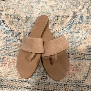 Raye beige suede flat sandals 7.5